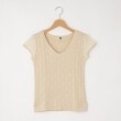 オフプライスストア(ウィメン)(OFF PRICE STORE(Women))のDANA（ダナ） ドットVネックリブカットソー ベージュ(052)