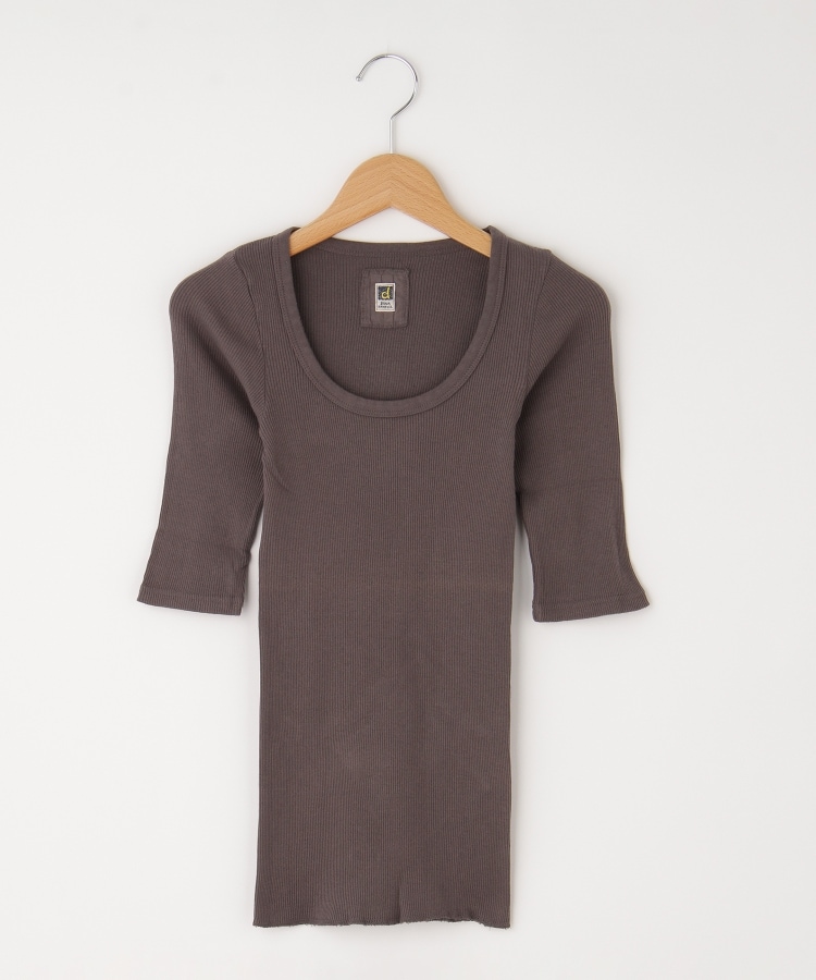 オフプライスストア(ウィメン)(OFF PRICE STORE(Women))のDANA（ダナ） 丸首リブ5分袖カットソー ブラウン(044)