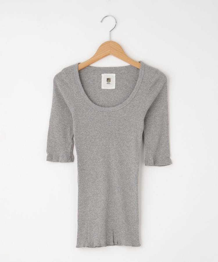 オフプライスストア(ウィメン)(OFF PRICE STORE(Women))のDANA（ダナ） 丸首リブ5分袖カットソー グレー(012)