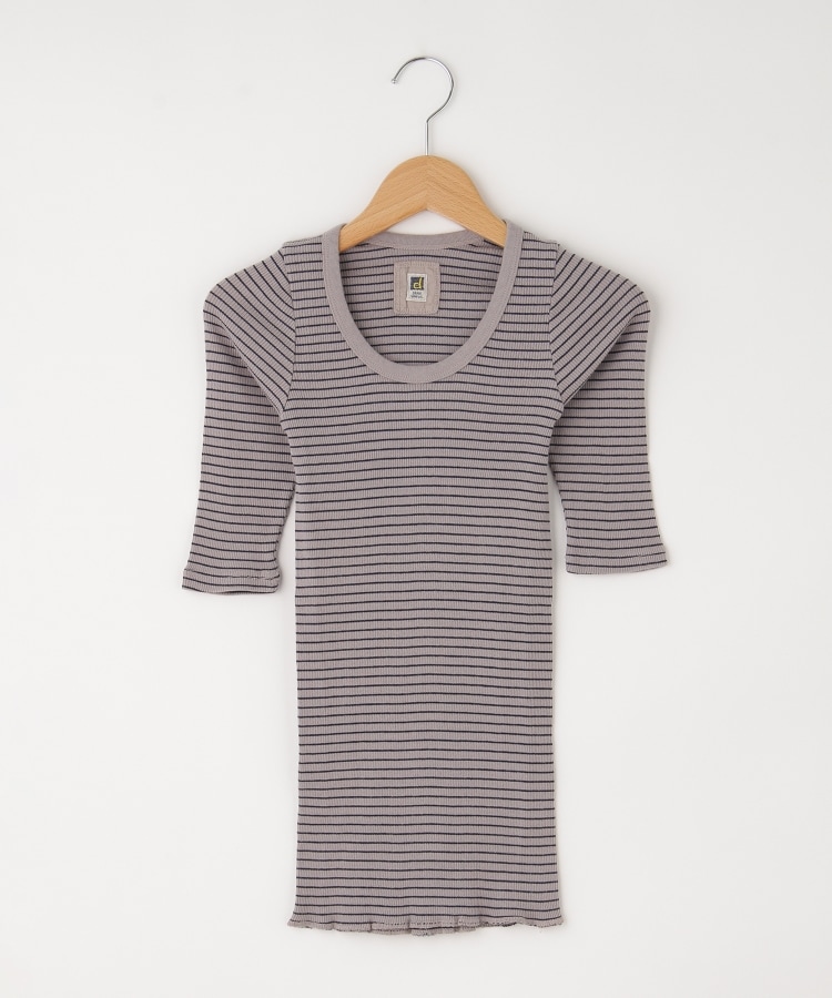 オフプライスストア(ウィメン)(OFF PRICE STORE(Women))のDANA（ダナ） 丸首ボーダーリブ5分袖カットソー1