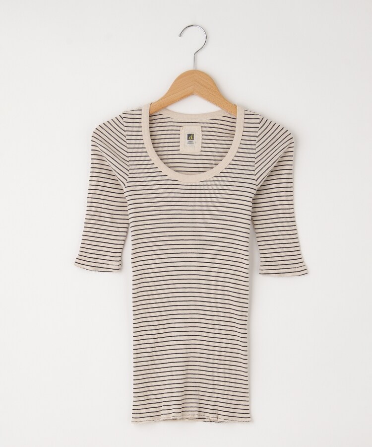 オフプライスストア(ウィメン)(OFF PRICE STORE(Women))のDANA（ダナ） 丸首ボーダーリブ5分袖カットソー1