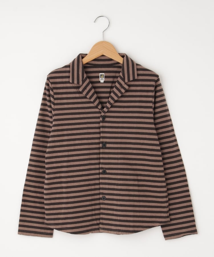オフプライスストア(ウィメン)(OFF PRICE STORE(Women))のDANA（ダナ） ポケット付きボーダー前ボタンカーディガン ブラウン(012)