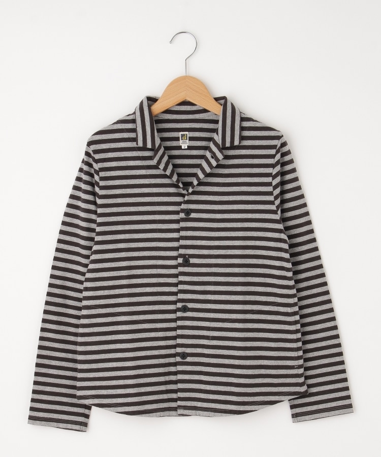 オフプライスストア(ウィメン)(OFF PRICE STORE(Women))のDANA（ダナ） ポケット付きボーダー前ボタンカーディガン グレー(014)