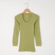 オフプライスストア(ウィメン)(OFF PRICE STORE(Women))のDANA（ダナ） Uネックリブ長袖カットソー【SALE/きれいめカジュアル/きれいめ/デイリー/トレンド】 グリーン(022)