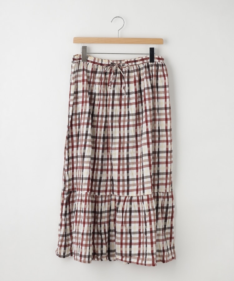 オフプライスストア(ウィメン)(OFF PRICE STORE(Women))のDANA（ダナ） チェックペチコート付きシワ加工スカート ブラウン(044)