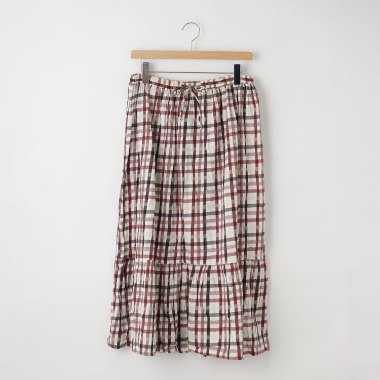 オフプライスストア(ウィメン)(OFF PRICE STORE(Women))のDANA（ダナ） チェックペチコート付きシワ加工スカート マキシ・ロングスカート