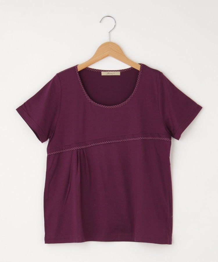オフプライスストア(ウィメン)(OFF PRICE STORE(Women))のFaneuil（ファヌル） ドットパイピング半袖カットソー パープル(084)