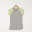 オフプライスストア(ウィメン)(OFF PRICE STORE(Women))のFaneuil（ファヌル） 配色ラグランフレンチ袖カットソー（グリーン×グレー） ミントグリーン(021)