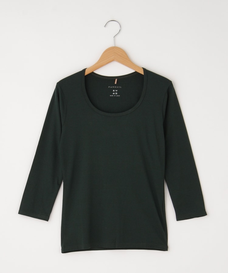 オフプライスストア(ウィメン)(OFF PRICE STORE(Women))のFaneuil（ファヌル） 丸首7分袖カットソー グリーン(023)