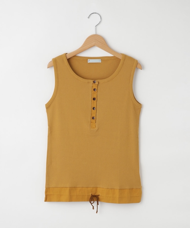 オフプライスストア(ウィメン)(OFF PRICE STORE(Women))のFaneuil（ファヌル） 前スソドロスト付きボタンリブタンクトップ マスタード(033)