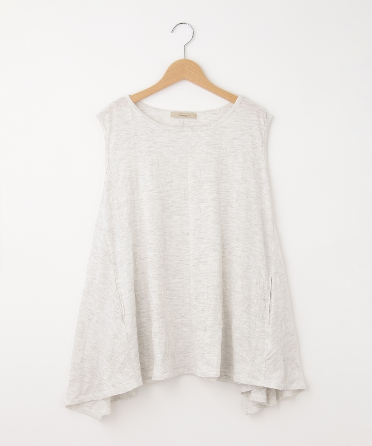 オフプライスストア(ウィメン)(OFF PRICE STORE(Women))のFaneuil（ファヌル） シワ加工ポケット付きAラインノースリーブ アイボリー(004)