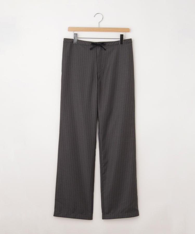 オフプライスストア(ウィメン)(OFF PRICE STORE(Women))のFaneuil（ファヌル） ウエストドロストストライプストレートパンツ チャコールグレー(014)
