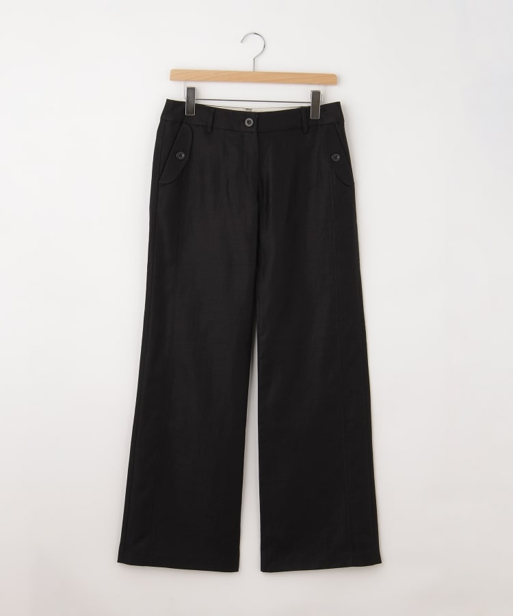 オフプライスストア(ウィメン)(OFF PRICE STORE(Women))のFaneuil（ファヌル） 麻混サイドストレートパンツ ブラック(019)