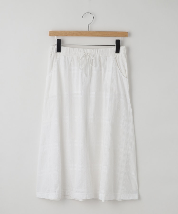 オフプライスストア(ウィメン)(OFF PRICE STORE(Women))のDANA（ダナ） チェック柄コットンウエストゴム入りスカート ホワイト(001)