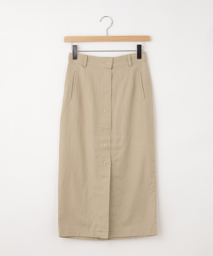 オフプライスストア(ウィメン)(OFF PRICE STORE(Women))のFaneuil（ファヌル） 前ボタン後ろスリット入りスカート ベージュ(052)