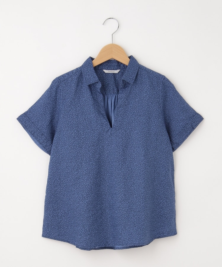 オフプライスストア(ウィメン)(OFF PRICE STORE(Women))のFaneuil（ファヌル） 小花柄半袖プルオーバーシャツ ブルー(092)