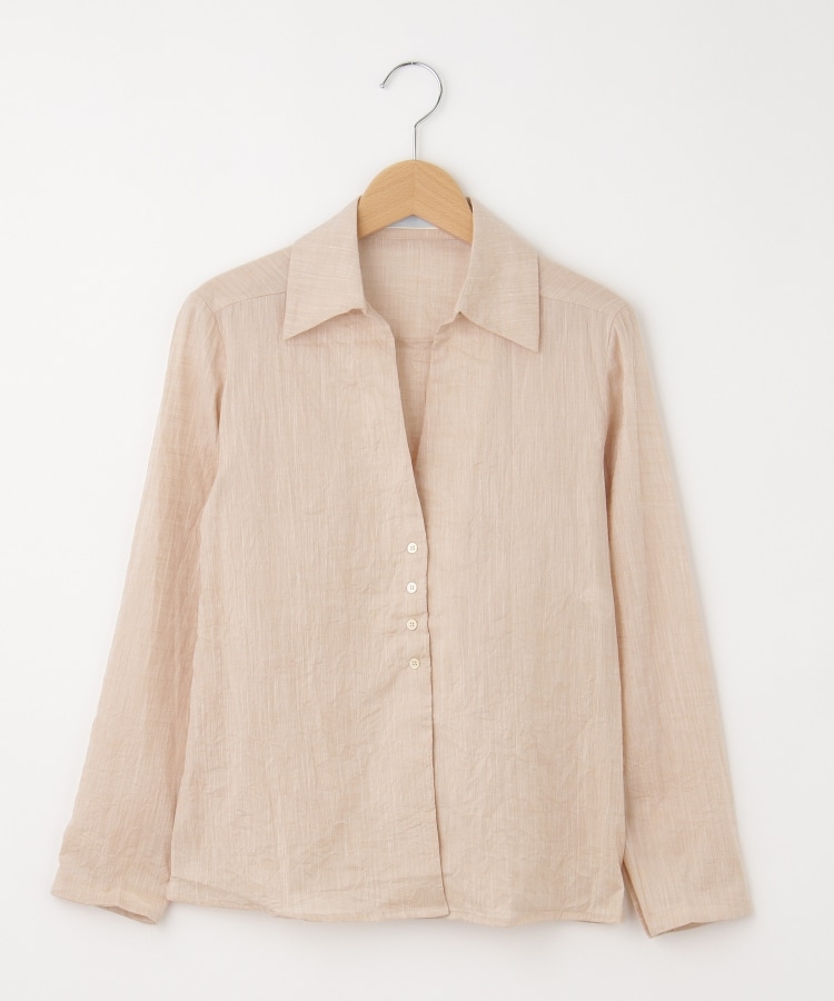 オフプライスストア(ウィメン)(OFF PRICE STORE(Women))のFaneuil（ファヌル） 前あき4つボタンシワ加工長袖シャツ ベージュ(052)