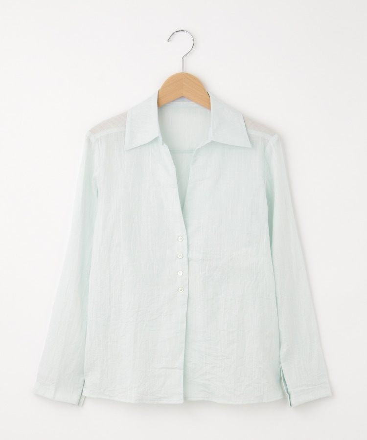 オフプライスストア(ウィメン)(OFF PRICE STORE(Women))のFaneuil（ファヌル） 前あき4つボタンシワ加工長袖シャツ ブルー(091)