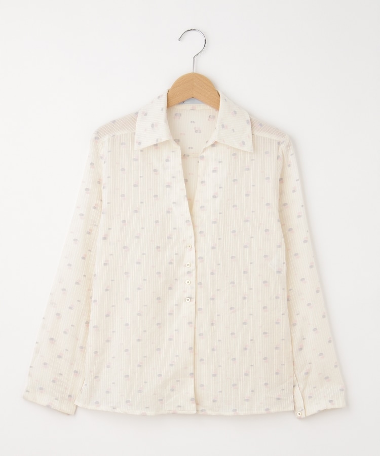 オフプライスストア(ウィメン)(OFF PRICE STORE(Women))のFaneuil（ファヌル） 前あき4つボタンドット風長袖シャツ ピンク(071)