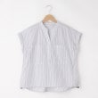 オフプライスストア(ウィメン)(OFF PRICE STORE(Women))のinnowave（イノウェーブ） 裾ドロスト ストライプフレンチスリーブブラウス【SALE/セール/カジュアル/デイリー/トレンド/きれいめカジュアル/ゆったり】 ホワイト(102)