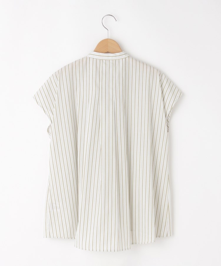 オフプライスストア(ウィメン)(OFF PRICE STORE(Women))のinnowave（イノウェーブ） バンドカラー ストライプフレンチスリーブブラウス【SALE/セール/カジュアル/デイリー/トレンド/きれいめカジュアル/ゆったり】3
