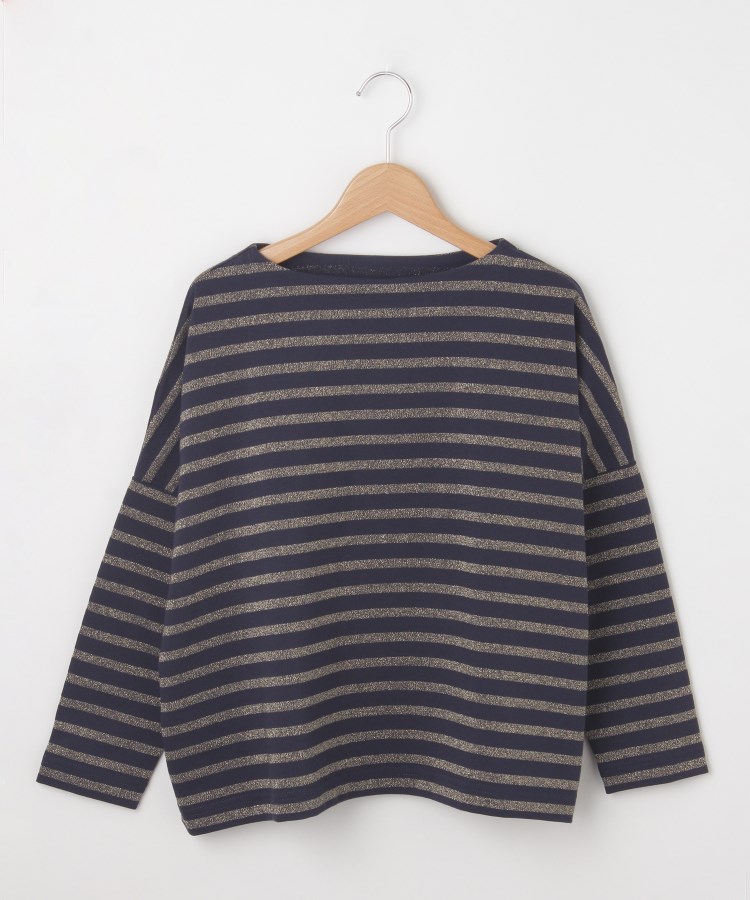 オフプライスストア(ウィメン)(OFF PRICE STORE(Women))のラメボーダーカットソー【SALE/セール/カジュアル/デイリー/トレンド/きれいめカジュアル】 ネイビー×ゴールド(093)