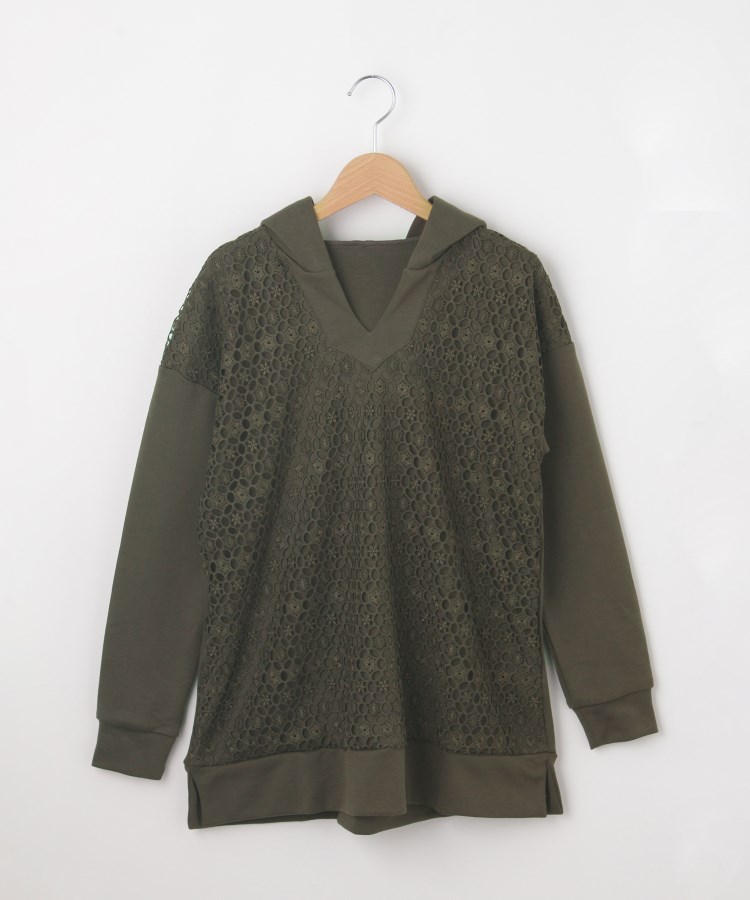 オフプライスストア(ウィメン)(OFF PRICE STORE(Women))のレースフーディカットソー【SALE/セール/カジュアル/デイリー/トレンド/きれいめカジュアル】 カーキ(027)