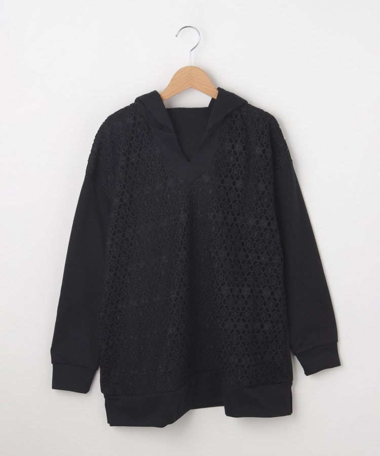 オフプライスストア(ウィメン)(OFF PRICE STORE(Women))のレースフーディカットソー【SALE/セール/カジュアル/デイリー/トレンド/きれいめカジュアル】 ブラック(019)