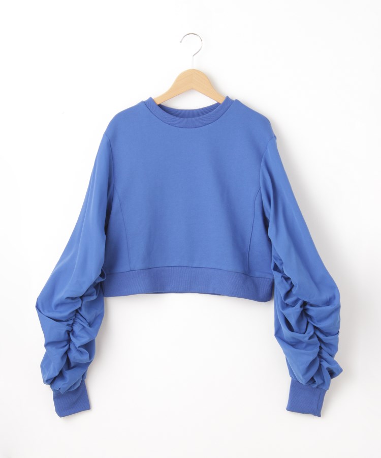 オフプライスストア(ウィメン)(OFF PRICE STORE(Women))のDoux.(ドゥ) 袖ギャザーショートスウェット【SALE/セール/セール/カジュアル/デイリー/トレンド/きれいめカジュアル/ルーズシルエット】1
