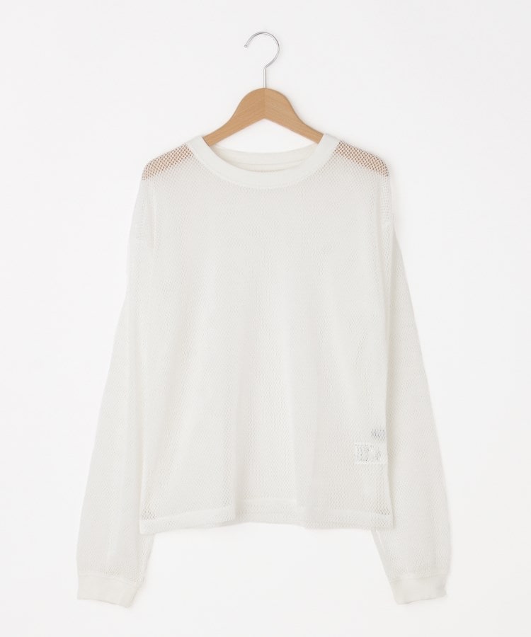 オフプライスストア(ウィメン)(OFF PRICE STORE(Women))のcoen（コーエン） シアーメッシュロングスリーブTシャツ【SALE/セール/カジュアル/デイリー/トレンド/ゆったり】 ホワイト(002)
