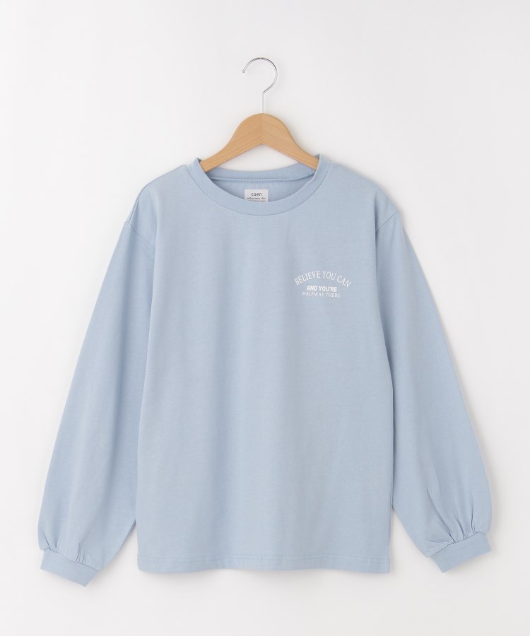 オフプライスストア(ウィメン)(OFF PRICE STORE(Women))のcoen（コーエン） スクエアロゴプリントロングスリーブTシャツ【SALE/セール/カジュアル/デイリー/トレンド/スポーティースタイル】 ブルー(091)