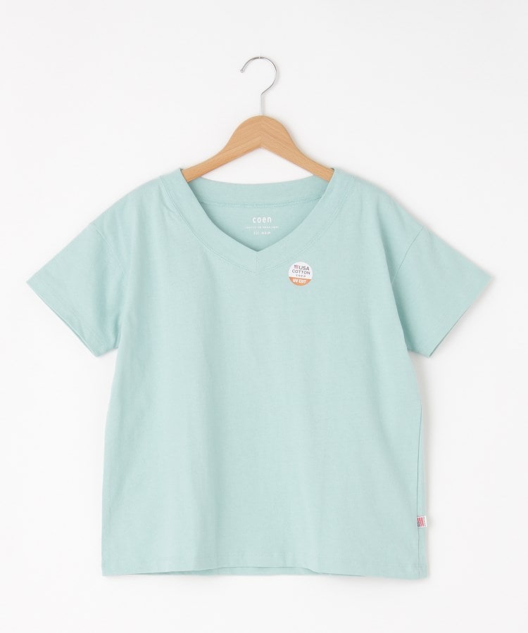 オフプライスストア(ウィメン)(OFF PRICE STORE(Women))のcoen（コーエン） USAコットンVネックTシャツ【SALE/セール/カジュアル/デイリー/トレンド】 ブルー(091)