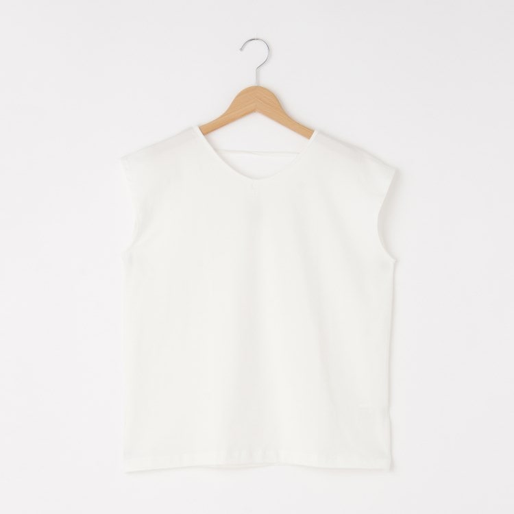 オフプライスストア(ウィメン)(OFF PRICE STORE(Women))のcoen（コーエン） バックオープンフレンチスリーブVネックTシャツ【SALE/セール/カジュアル/デイリー/トレンド/きれいめカジュアル】 カットソー