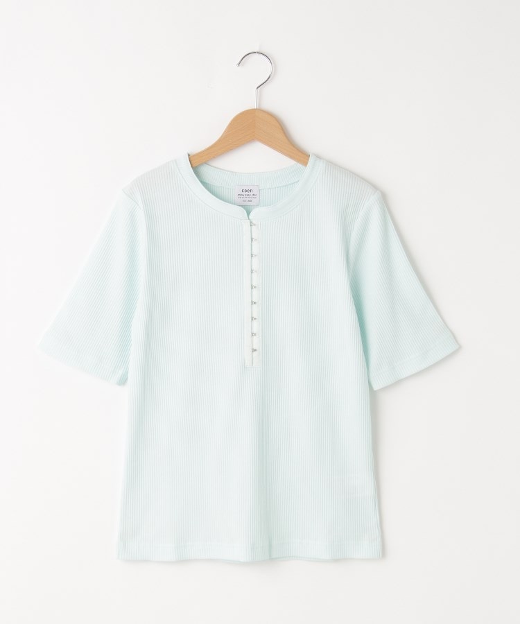 オフプライスストア(ウィメン)(OFF PRICE STORE(Women))のcoen（コーエン） ホックテープTシャツ【SALE/セール/カジュアル/デイリー/トレンド/きれいめカジュアル】 ライトブルー(091)