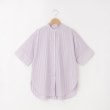 オフプライスストア(ウィメン)(OFF PRICE STORE(Women))のcoen（コーエン） 綿混バンドカラー5分袖シャツ【SALE/セール/カジュアル/デイリー/トレンド/ゆったり/体型カバー】 パープル(082)