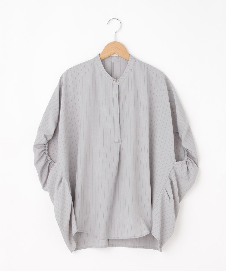 オフプライスストア(ウィメン)(OFF PRICE STORE(Women))のinnowave（イノウェーブ） タンブラーブッチャーストライプボリュームブラウス【SALE/セール/カジュアル/デイリー/トレンド/きれいめカジュアル/ゆったり】 ライトグレー(011)