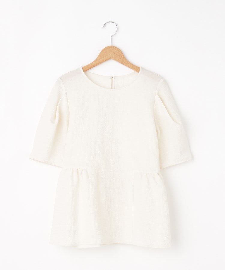 オフプライスストア(ウィメン)(OFF PRICE STORE(Women))のqout（コウト） 格子楊柳ラメペプラム切替ブラウス【SALE/セール/カジュアル/デイリー/トレンド/きれいめカジュアル】 アイボリー(004)