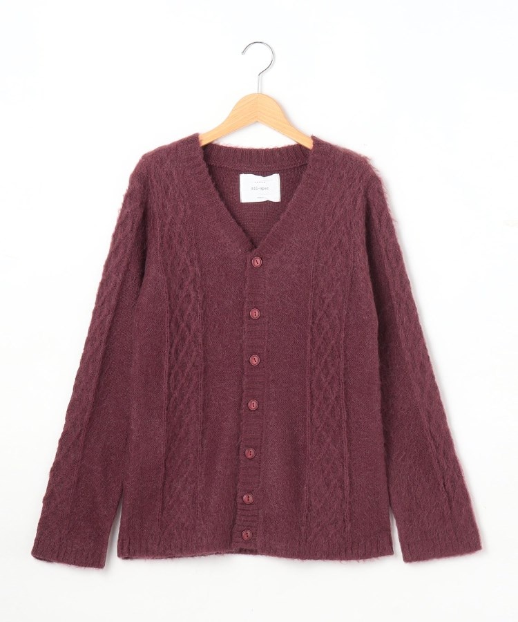 オフプライスストア(メンズ)(OFF PRICE STORE(Mens))のMIL-SPEC モヘヤ混Vネックカーディガン レッド(063)