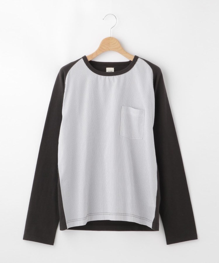 オフプライスストア(メンズ)(OFF PRICE STORE(Mens))のMIL-SPEC フロントストライプ柄カットソー カーキ(027)