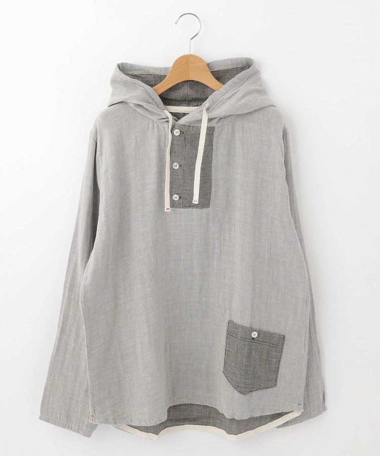 オフプライスストア(メンズ)(OFF PRICE STORE(Mens))のMIL-SPEC フード付きコットンリネンシャツ グレー(012)