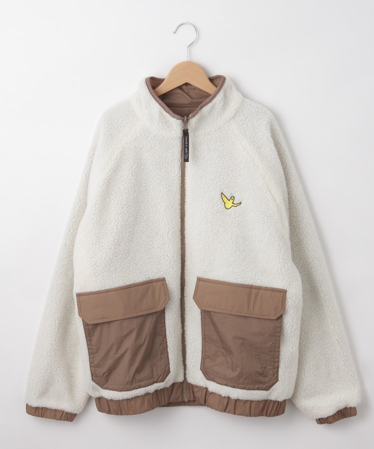 オフプライスストア(メンズ)(OFF PRICE STORE(Mens))のWhat it isNT（ワットイットイズント） MarkGonzalesボア×ナイロン刺繍入りリバーシブルブルゾン【SALE/カジュアル/デイリー/トレンド/ユニセックス】 オフホワイト(003)