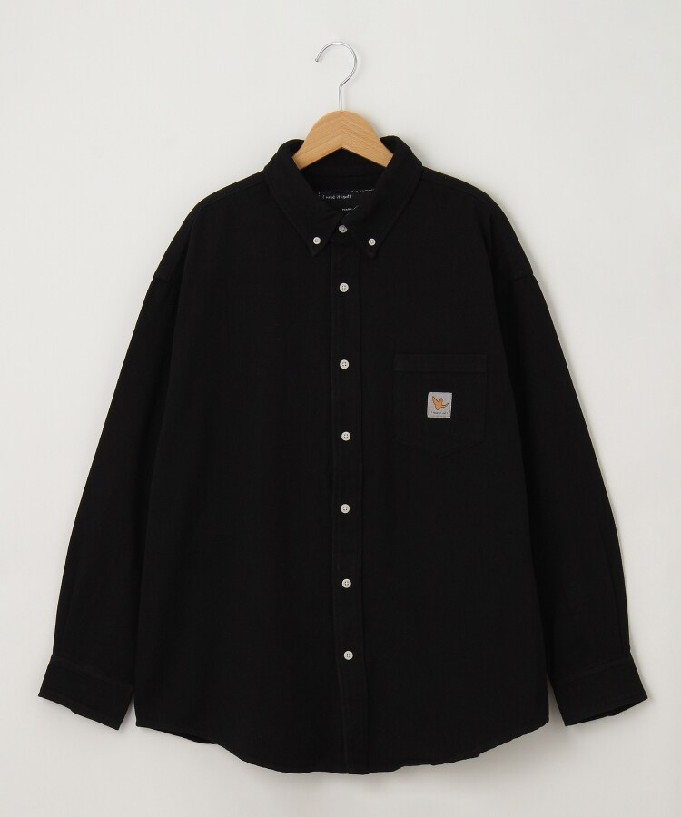 オフプライスストア(メンズ)(OFF PRICE STORE(Mens))のWhat it isNT（ワットイットイズント） MarkGonzales胸ポケットロゴ付きデニムシャツ【SALE/カジュアル/デイリー/トレンド/ストリート】 ブラック(019)