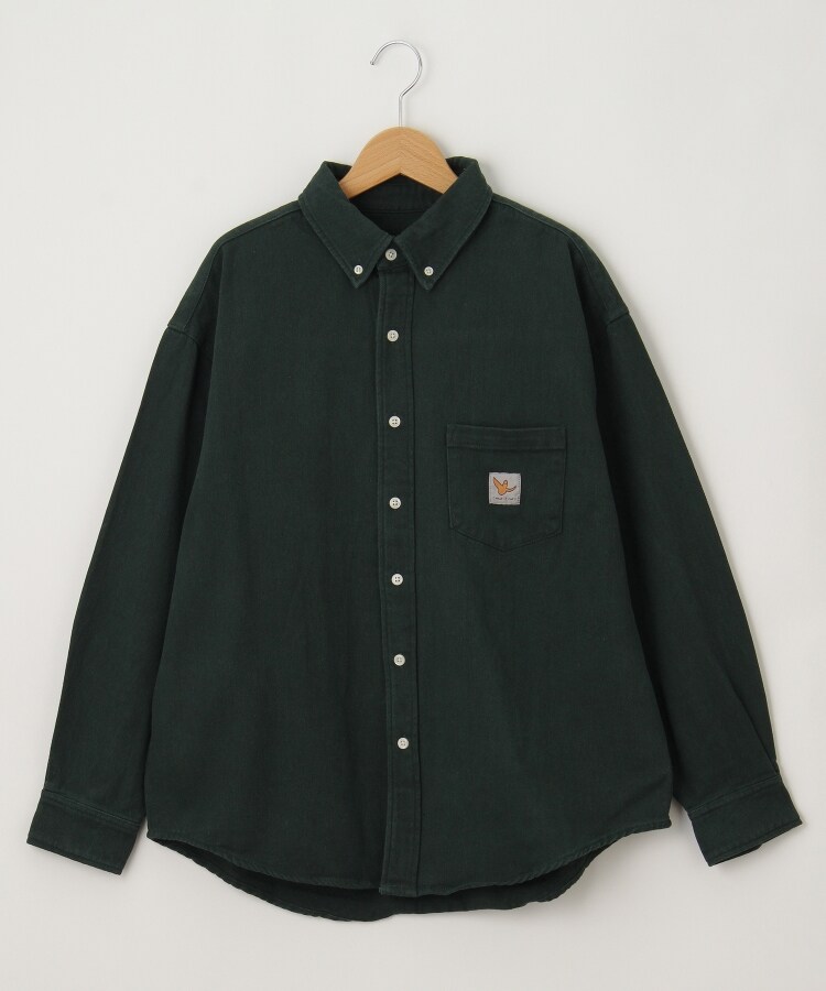オフプライスストア(メンズ)(OFF PRICE STORE(Mens))のWhat it isNT（ワットイットイズント） MarkGonzales胸ポケットロゴ付きデニムシャツ【SALE/カジュアル/デイリー/トレンド/ストリート】 カーキ(022)