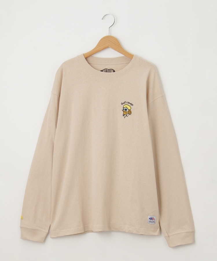 オフプライスストア(メンズ)(OFF PRICE STORE(Mens))のSALTS（ソルツ） おじさん刺しゅうロンT【SALE/カジュアル/デイリー/トレンド/ストリート/ユニセックス】 ベージュ(052)