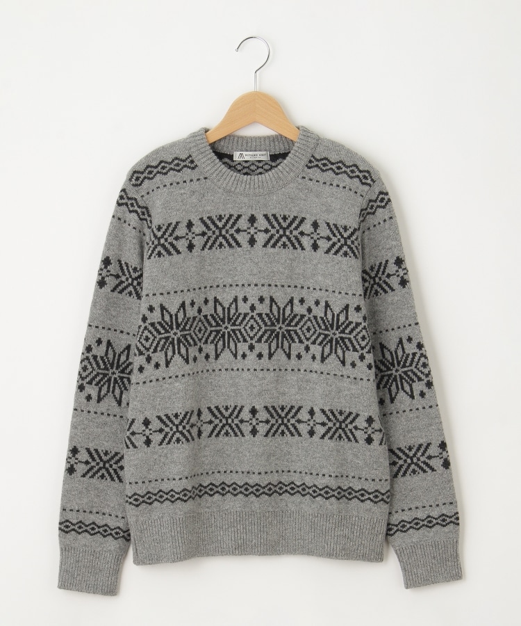 オフプライスストア(メンズ)(OFF PRICE STORE(Mens))のcharee braver（チャーリーブレイバー） 雪柄ウール混セーター【SALE/カジュアル/デイリー/トレンド/ストリート/ユニセックス】 グレー(012)