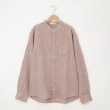 オフプライスストア(メンズ)(OFF PRICE STORE(Mens))のcharee braver（チャーリーブレイバー） バンドカラー麻カジュアルシャツ ブラウン(042)