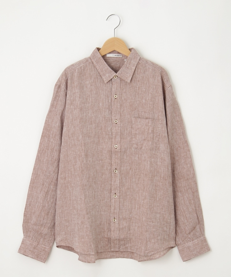 オフプライスストア(メンズ)(OFF PRICE STORE(Mens))のcharee braver（チャーリーブレイバー） 麻カジュアルシャツ ブラウン(042)