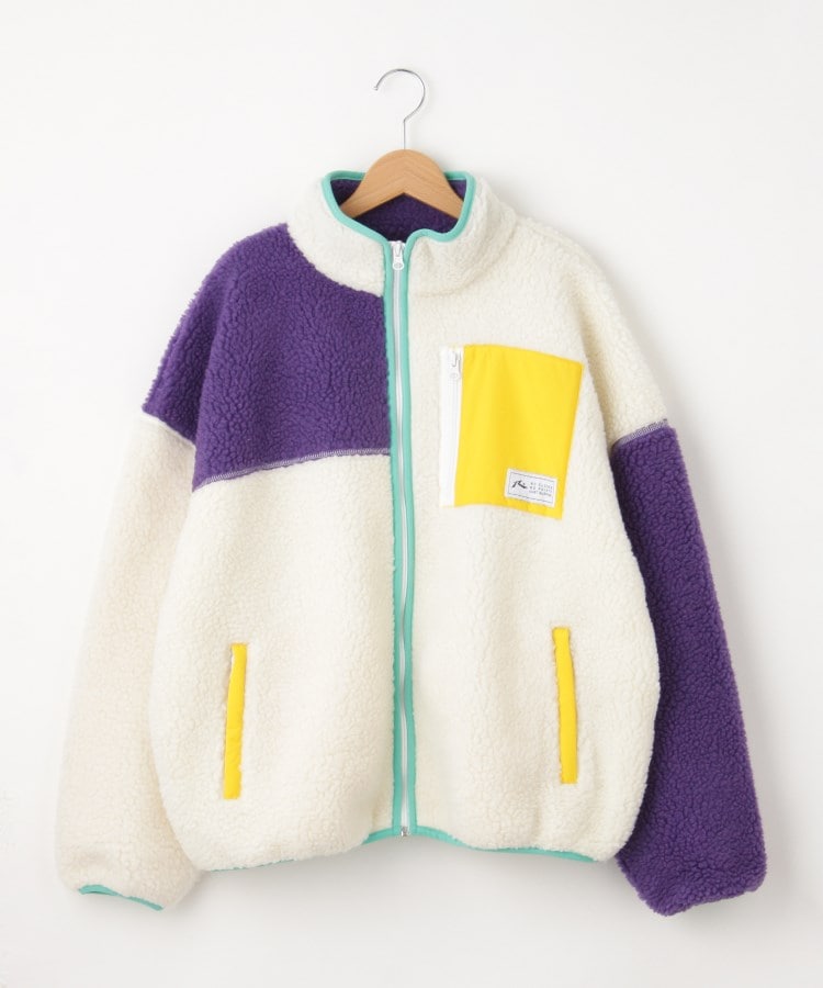 オフプライスストア(メンズ)(OFF PRICE STORE(Mens))のRUSTY（ラスティー） ブロック配色ボアジャケット オフホワイト(011)