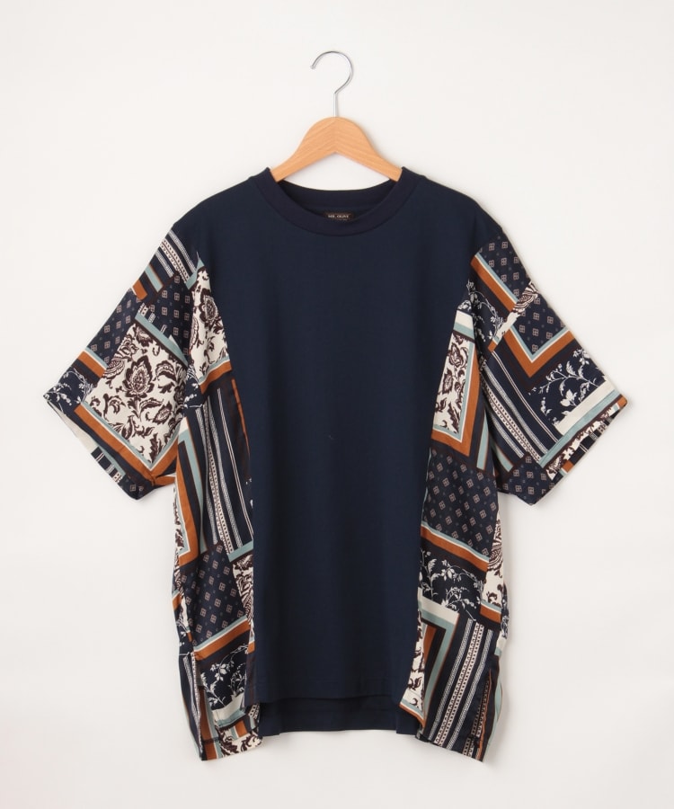 オフプライスストア(メンズ)(OFF PRICE STORE(Mens))のMR.OLIVE（ミスターオリーブ） コンビTシャツ ネイビー(999)