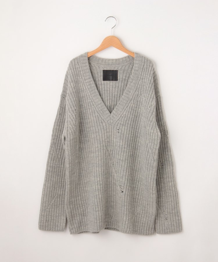 オフプライスストア(メンズ)(OFF PRICE STORE(Mens))のThe Letters（レターズ） 深Vネックニット ライトグレー(011)